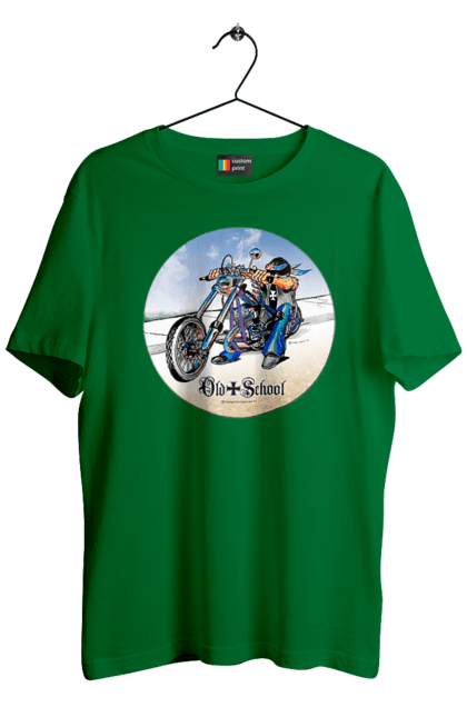 Футболка чоловіча з принтом "Old school". Авто мото, виконавці, мотоцикл, музична група, рок група, старе загартування. 2070702