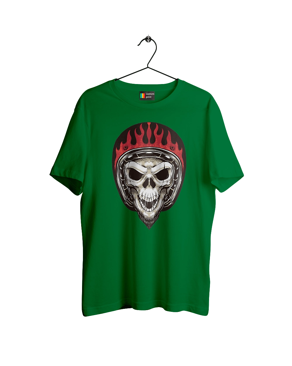 Skull in a motorcycle helmet