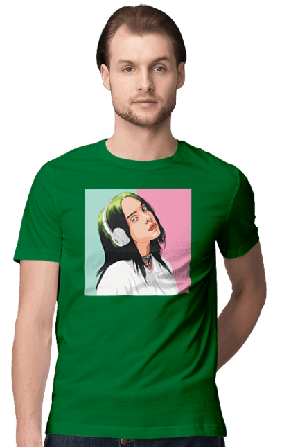 Men`s t-shirt with prints Billie Eilish. Activist, animals, billie eilish, misukant, right, singer. 2070702