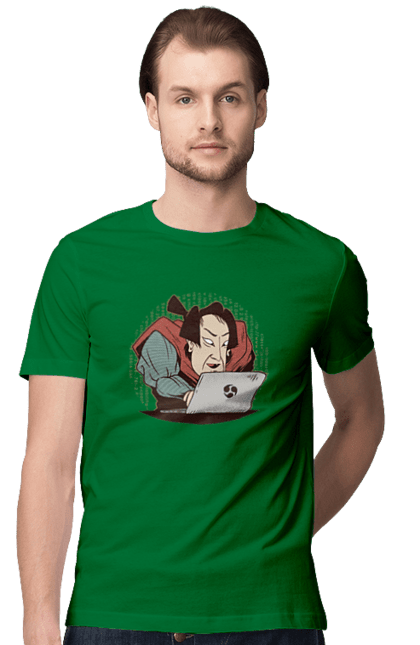 Футболка чоловіча з принтом "Ніндзя програміст". Angular, c, css, html, it, javascript, jquery, php, python, react, svelt, vue, айтишник, айті, гумор, код, кодувати, прогер, програміст, програмісти, ти ж, ти ж програміст, тиж програміст. 2070702