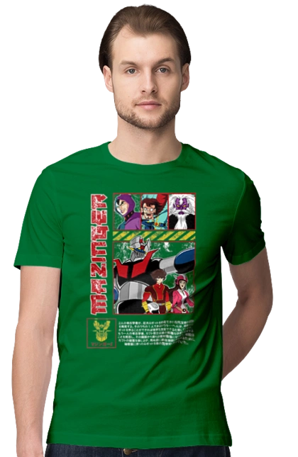 Футболка мужская с принтом Mazinger Z Грендайзер. Anime, goldorak, goldrake, grendizer, manga, mazinger z, mecha, robots. 2070702