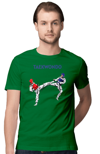 Футболка мужская с принтом Taekwondo training02 [Converted]. Taekwondo, боевое искусство, корея, спорт, таэквондо, тренировка. 2070702