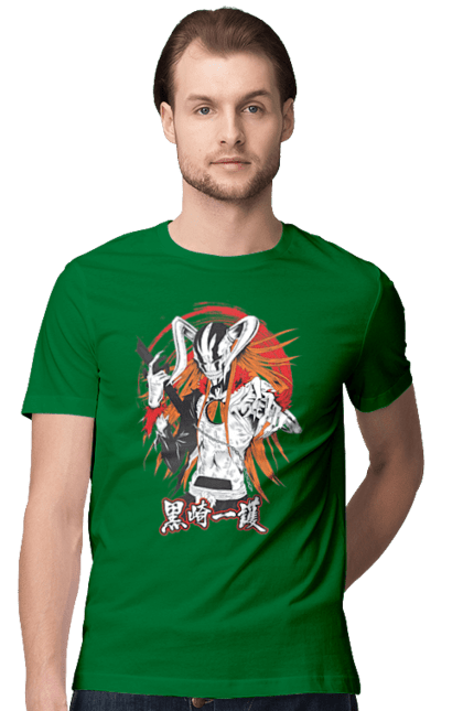 Men's t-shirt with prints Bleach Ichigo Kurosaki. Anime, bleach, ichigo, ichigo kurosaki, manga. 2070702