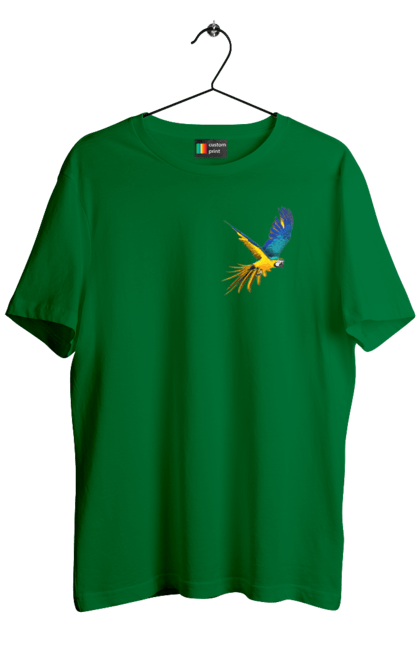 Футболка чоловіча з принтом "Папуга українець". Екзотика, папуга, патріот, пташка, символіка, україна. 2070702