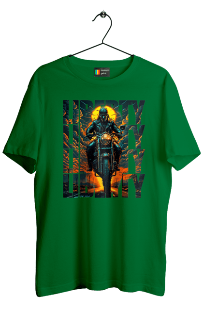 Футболка чоловіча з принтом "Байкер". Байкер, мотоцикліст, подорожі, свобода, туризм. 2070702