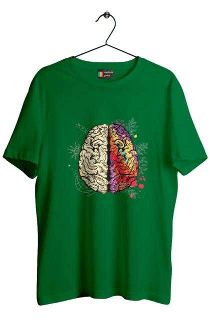 Футболка чоловіча з принтом "Творчість та логіка". Бінарний, біткоїн, біткойн, валюта, гроші, крипто, наука, програміст, программист, творчество, техно, хакер, художник, цветной. 2070702