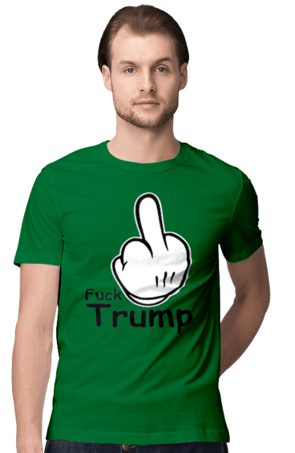 Футболка чоловіча з принтом "До біса Трампа". America, fuck, trump, usa, америка, до біса, президент, сша, трамп. 2070702