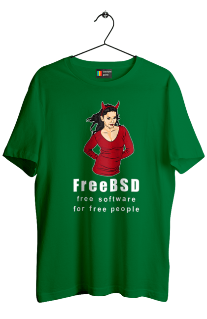 Футболка чоловіча з принтом "Freebsd Для Вільних". Bsd, freebsd, unix, адміністратор, айті, айтішник, безкоштовна, безкоштовно, бестія, білий, вільна, демон, демонесса, доступність, незалежність, операційна система, ос, програміст, програмне забезпечення, свобода, сисадмін, система, системний адміністратор, софт, текст, червоний. 2070702