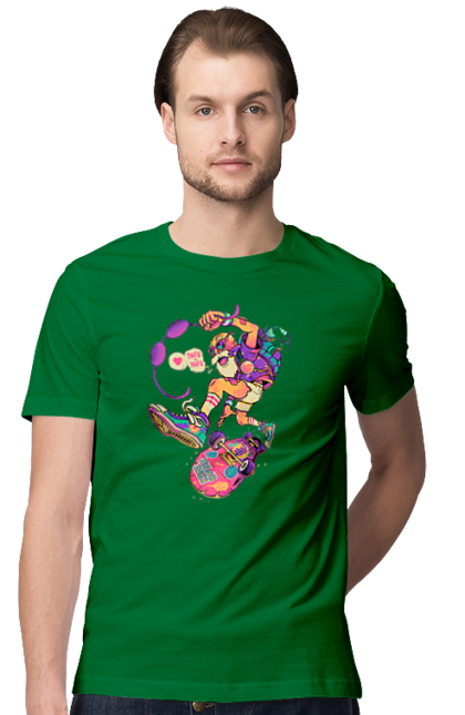 Футболка чоловіча з принтом "Дід на хвилі". Будь молодим, вогонь, ганяй, грай, дід та скейт, драйв, крутий дід, молодість у душі, спорт, старість. 2070702