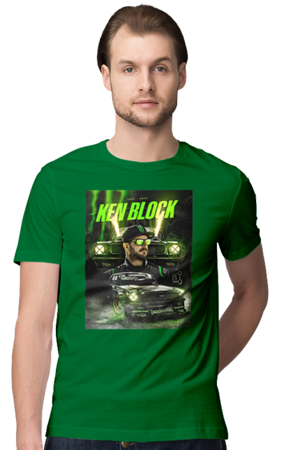 Футболка чоловіча з принтом "Кен Блок". Ken block, гонщик, кен блок, машины. 2070702