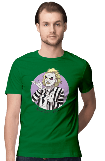 Men's t-shirt with prints Beetlejuice. Beetlejuice, comedy, ghost, horror, movie, tim burton, warner bros. 2070702