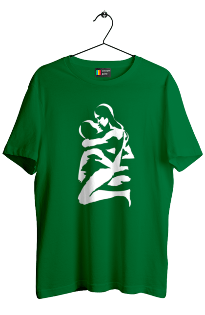 Футболка чоловіча з принтом "Білі Тіла". Жінка, контур, тіла, чоловік. 2070702