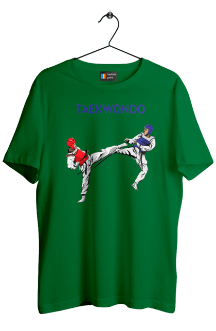 Футболка мужская с принтом Taekwondo training02 [Converted]. Taekwondo, боевое искусство, корея, спорт, таэквондо, тренировка. 2070702