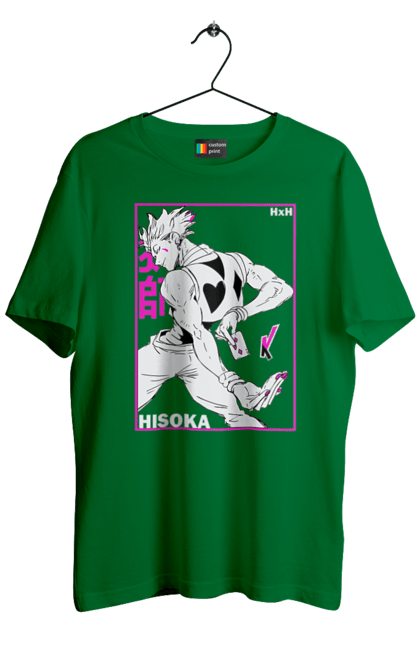 Футболка мужская с принтом Hunter x Hunter Хисока. Hisoka, hunter x hunter, аниме, антагонист, манга, персонаж, хисока. 2070702