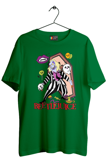 Men's t-shirt with prints Beetlejuice. Beetlejuice, comedy, ghost, horror, movie, tim burton, warner bros. 2070702