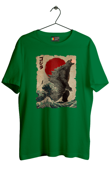 Men's t-shirt with prints Godzilla. Dinosaur, godzilla, japan, kaiju, movie, mutant. 2070702