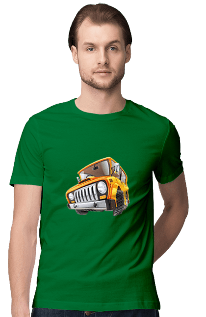 Футболка чоловіча з принтом "Вантажівка". Авто, автомобіль, вантажівка, дитячий малюнок, зображення авто. 2070702