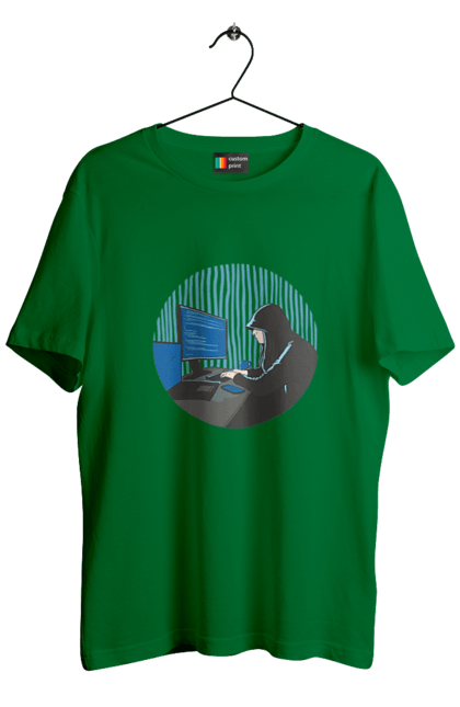 Футболка чоловіча з принтом "Хакер". Бінарний, гік, програміст, хакер. 2070702