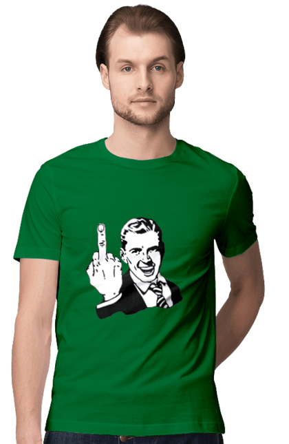 Футболка чоловіча з принтом "Fuck". Fuck, палец, рука, фак. PrintMarket - інтернет-магазин одягу та аксесуарів з принтами плюс конструктор принтів - створи свій унікальний дизайн