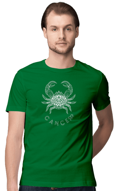 Men`s t-shirt with prints Zodiac Cancer. Cancer, constellation, horoscope, sign, zodiac, zodiac sign. 2070702
