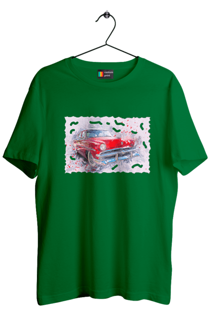 Men`s t-shirt with prints Car gas. Car, car gas, gas, road, victory, wheel. 2070702