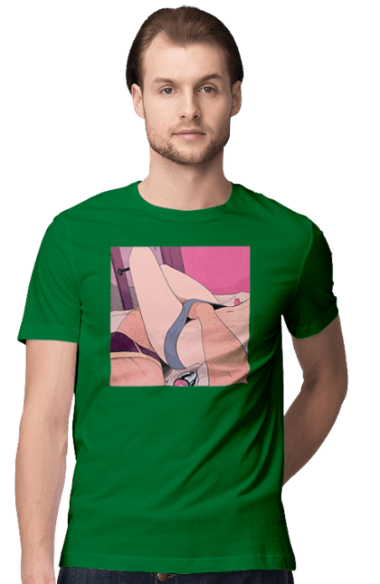 Футболка чоловіча з принтом "Чоловіча Рука В Жіночих Трусиках". Гра, ліжко, труси. 2070702