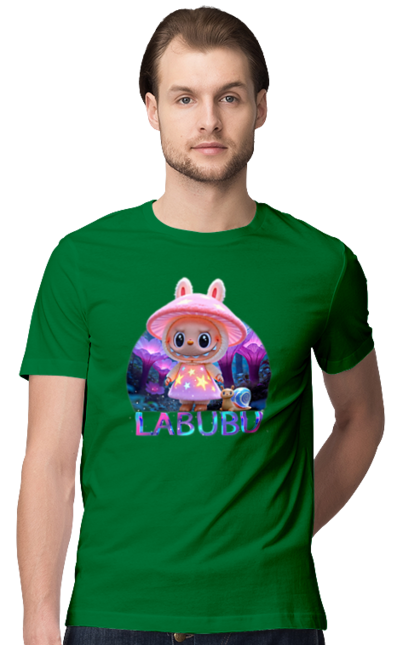 Футболка чоловіча з принтом "Лабубу". Брелок лабубу, іграшка лабубу, лабубу, лабубу кока кола, лялька лабубу, мерч лабубу, мила, рожева лабубу, смішна лабубу. 2070702