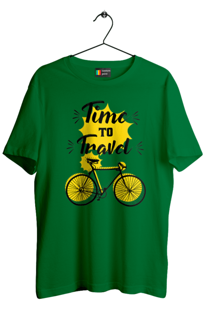 Men`s t-shirt with prints Travel Time, Bicycle. Bicycle, time, travel. 2070702