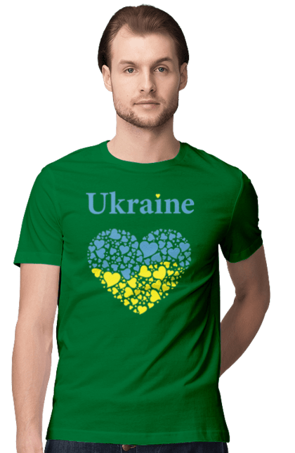 Men`s t-shirt with prints Ukraine Heart. Flag, heart, ukraine. 2070702