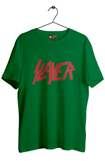 Футболка чоловіча з принтом "Slayer". Slayer, грув метал, група, метал група, музика, ню метал, спід метал, треш метал, череп. 2070702