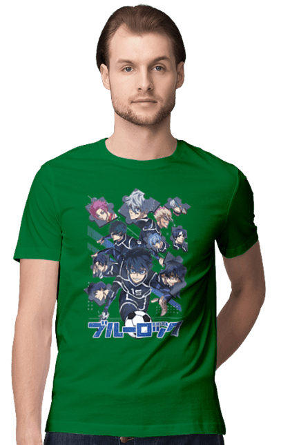 Men's t-shirt with prints Blue Lock. Anime, blue lock, blue prison, manga, sport, sports anime. 2070702