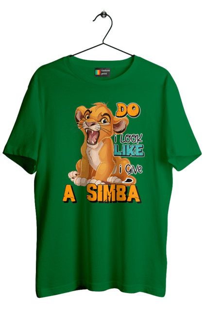 Men's t-shirt with prints The Lion King Simba. Animal, cartoon, king, lion, lion king, simba. 2070702