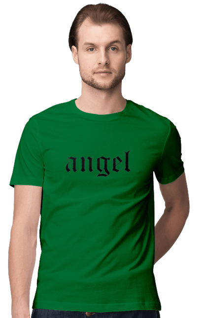 Футболка чоловіча з принтом "Angel". Ангел, банда, модно, надпись, принт. CustomPrint.market