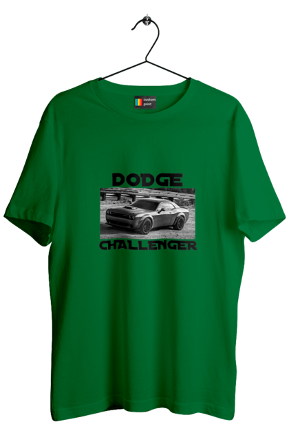 Men`s t-shirt with prints Dodge challenger. An american legend, auto, car, classic car, cult car, dodge challenger, powerful car, zhmasl kar. 2070702