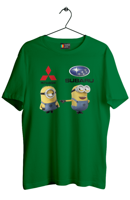 Men`s t-shirt with prints Minion. Auto, cars, minions, mitsubishi, subaru. 2070702