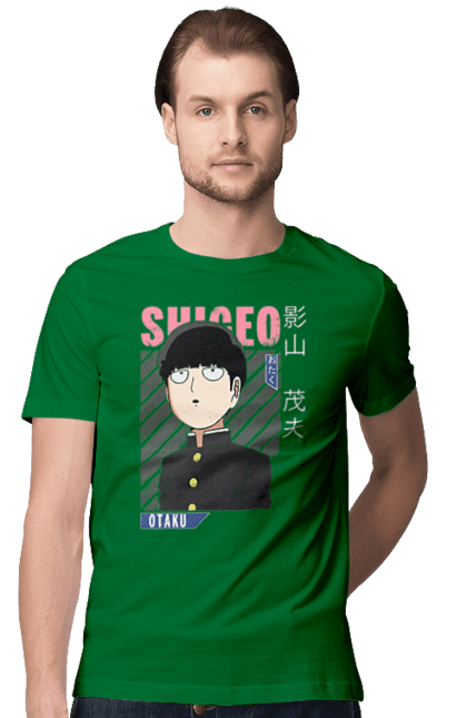 Футболка чоловіча з принтом "Mob Psycho 100". Anime, manga, mob psycho 100, shigeo kageyama, аніме, манга, моб, моб-вар ят 100, сігео кагеяма, шіґео каґеяма. 2070702