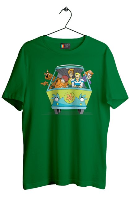 Men`s t-shirt with prints Scooby Doo Machine. Car, cartoon, dog, scooby doo. 2070702