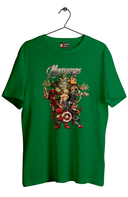 Men`s t-shirt with prints Nintendo heroes. Animal crossing, donkey kong, game characters, kirby, legend of zelda, luigi, mario, nintendo, pokemon, princess stove. 2070702