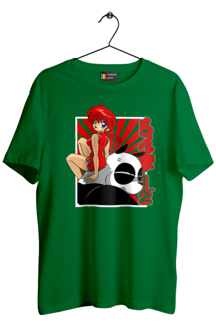 Men's t-shirt with prints Ranma 1/2. Action movie, anime, comedy, manga, mystic, ranma, romance, shampoo. 2070702