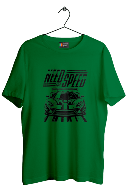 Футболка чоловіча з принтом "Жага швидкості". Відео ігри, гонки, ігри, комп ютерні ігри, машини, симулятори, швидкість. 2070702