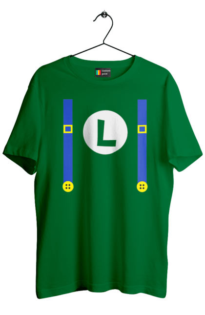 Men's t-shirt with prints Luigi Mario. Brother, character, game, mario, mario bros, nintendo. 2070702