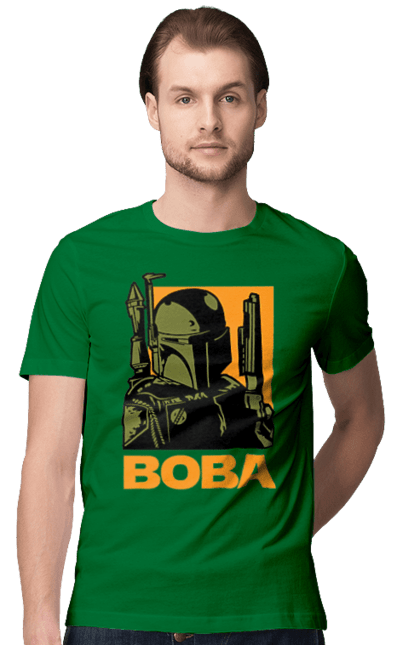 Men's t-shirt with prints Boba. Bob fett, boba fett, clone, head hunter, star wars. 2070702