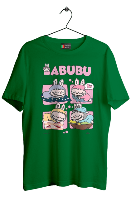 Футболка чоловіча з принтом "Сон Labubu". Labubu, weird cute, іграшки, лабубу. 2070702