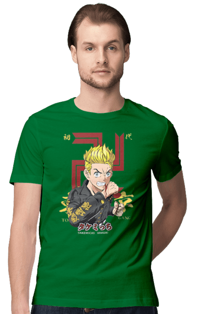 Men's t-shirt with prints Tokyo Avengers Takemichi. Action movie, anime, fantasy, game, manga, takemichi, thriller, tokyo avengers, tokyo revengers, tv series. 2070702