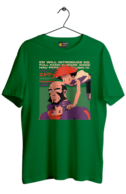 Men's t-shirt with prints Cowboy Bebop Jet and Ed. Anime, cowboy bebop, edward, jet, jet black. 2070702