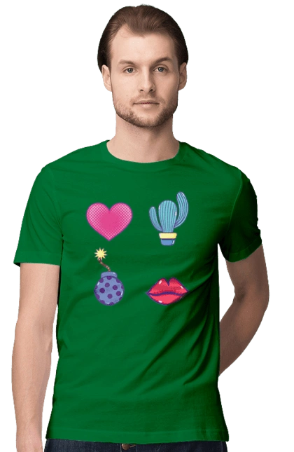 Heart, Cactus, Bomb, Lips