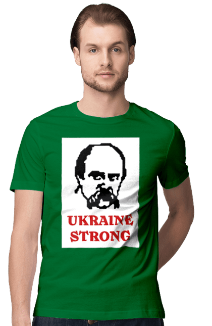 Футболка мужская с принтом Тарас Шевченко. Бавовна, війна, герб, доброго вечора, зсу, прапор україни, русский военный корабль, тарас, тарас шевченко, шевченко. 2070702