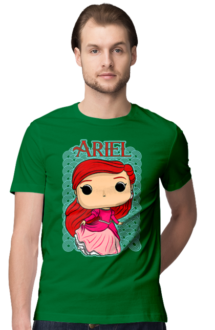 Футболка мужская с принтом Ариэль. Ariel, little mermaid, ариэль, принцесса, русалочка, сказка. 2070702