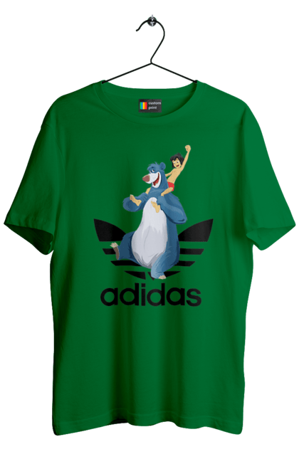 Футболка мужская с принтом Adidas (31). Adidas, mowgli, адидас, книга, книга джунглей, маугли, мультфильм. 2070702