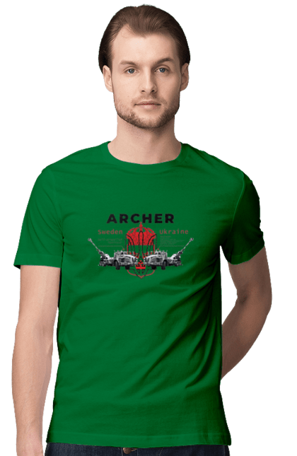 Men`s t-shirt with prints Archer. Archer, bayraktar, caesar, himars, javelin, nlaw, patriot, weapons, zaluzhny. 2070702